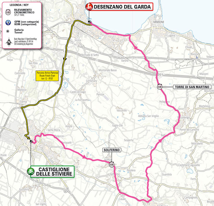 Giro 2024 Route stage 14: Castiglione delle Stiviere - Desenzano del Garda