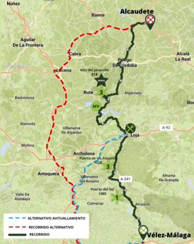 Ruta del Sol 2024 Route stage 2 VélezMálaga Alcaudete