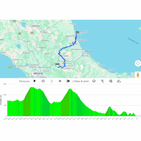 Tirreno-Adriatico 2026, stage 4: interactive map
