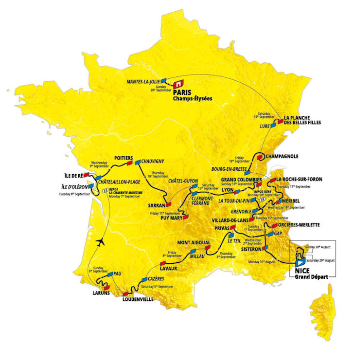 Tour De France Map 2020 Full screen