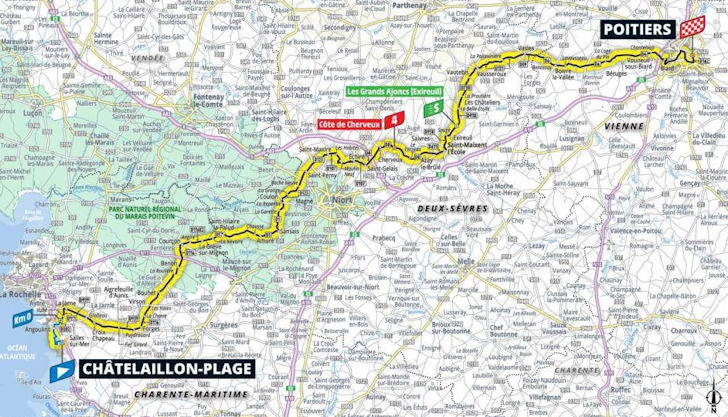 Tour De France 2020 Route Stage 11 Chatelaillon Plage Poitiers