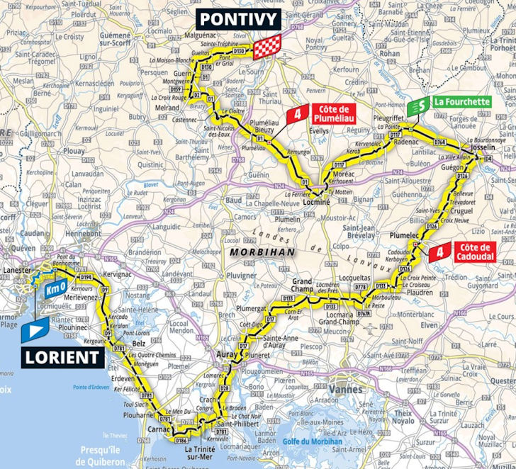Tour de France 2021 Route stage 3: Lorient - Pontivy