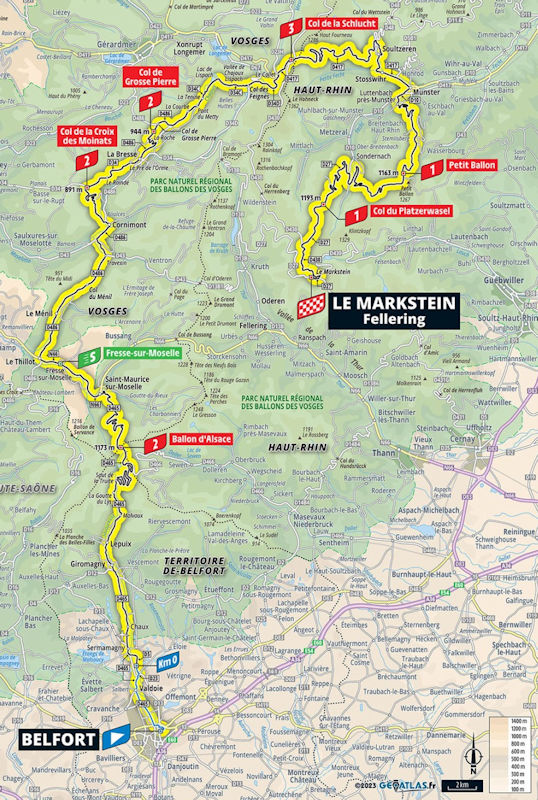 Tour de France 2023 Route stage 20 Belfort Le Markstein