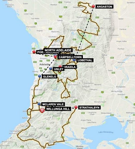 Tour Down Under 2019 The Route