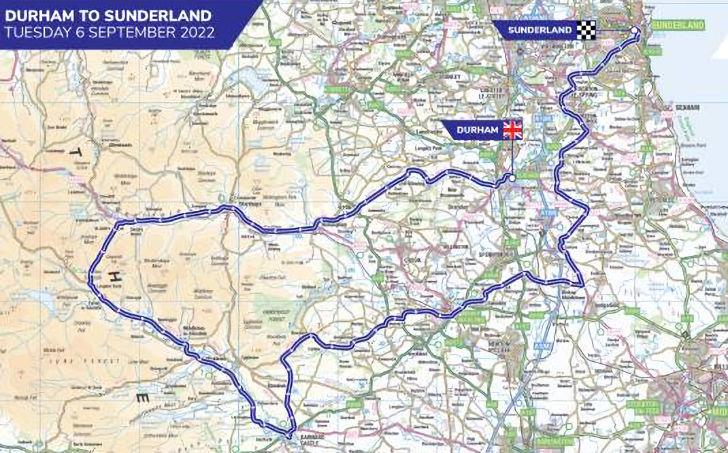 tour of britain route 2022 map
