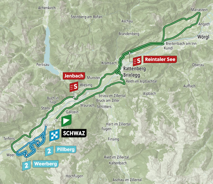 Tour of the Alps 2024 Route stage 3 Schwaz Schwaz