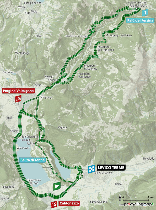 Tour of the Alps 2024 Route stage 5 Levico Terme Levico Terme