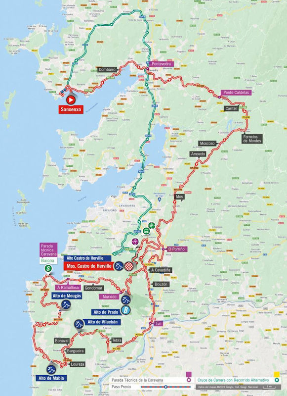 Vuelta 2021 Route stage 20 Sanxenxo Castro de Herville