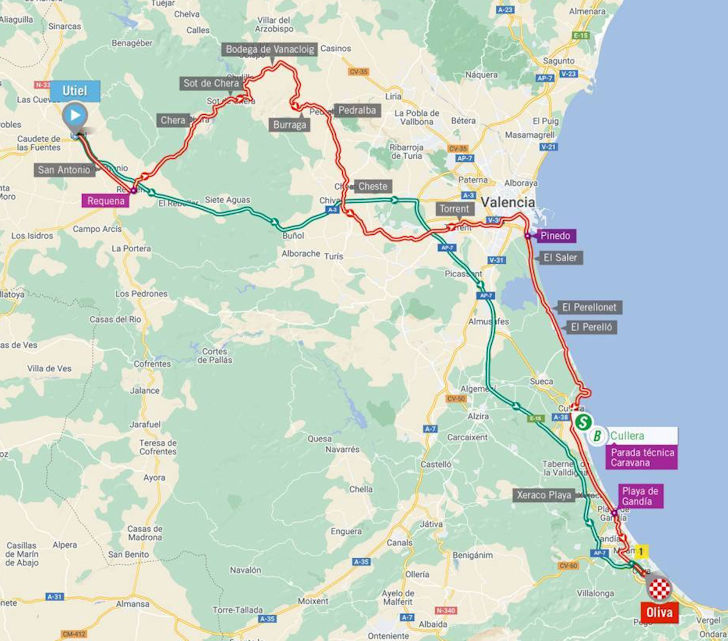 Vuelta 2023 Route stage 7 Utiel Oliva